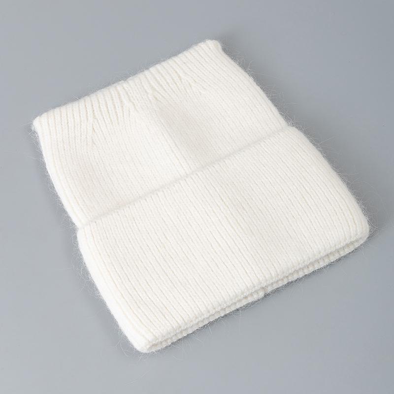 New Style Simple Dandy Winter Hat Rabbit Fur Beanie Elegant Winter Hats For Women Candy Colors Warm Knit Hats