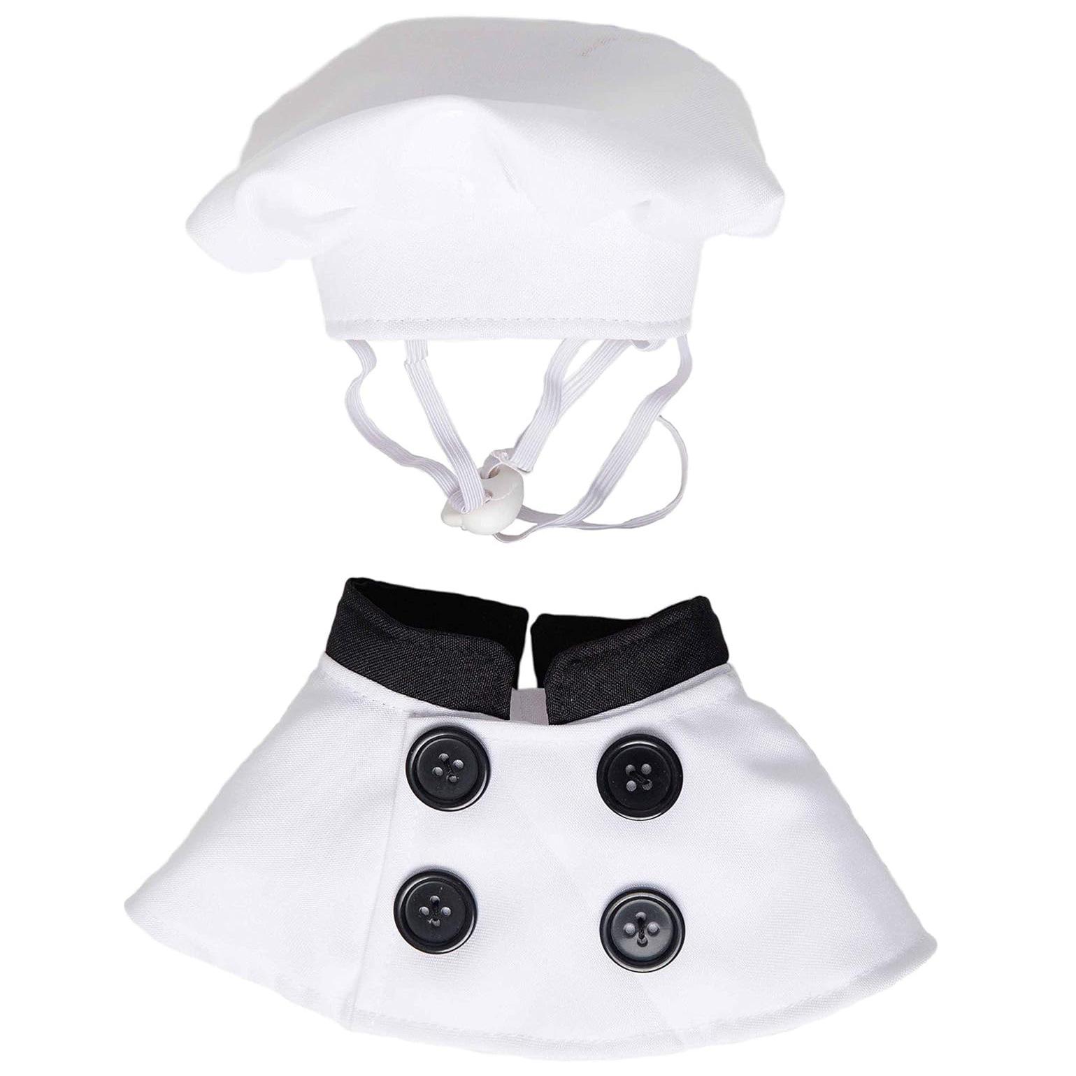 Cross-border New Dog Chef Clothes Hat Set Polyester Adjustable Buttons Halloween Cosplay All Seasons Pet Costume (White,Sm) белый
