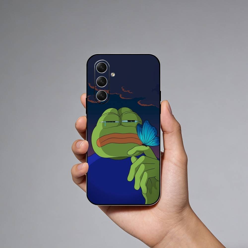 P-Pepe The Funny Frog Phone Case For Samsung Galaxy A73,A21s,A22,A31,A52,A53,A71,A41Soft Black Shell