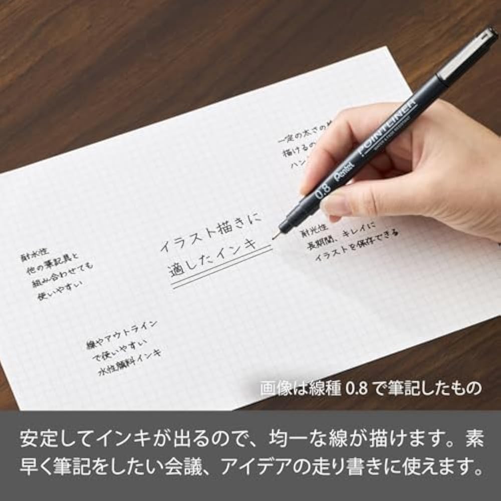Pentel Water-based Pen Millimeter Pen Point Liner 0.03mm Black 10pcs S20P-03AD (10)