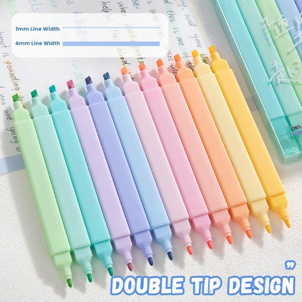 6 ks/sada Malování Graffiti Zvýrazňovač Šikmý Měkký Hrot Fluorescenční Pero Studentský Dárek