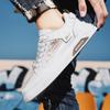 Warrior Graffiti Fashion Simple Daily Commuting Non-Slip Wear-Resistant Lightweight Low-Top Skate Shoes Men Sneaker White Brown WXP(WZ)-223402