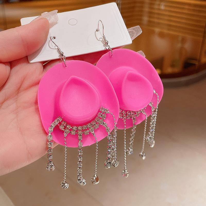 

Korean Denim Hat Rhinestone Tassel Earrings - Creative, Stylish, Cool Fashion Accessory