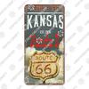 Retro Route 66 License Metal Tin Signs Vintage Road Trip Car Metal Plate Garage Club Gas Station Car Wall Decor