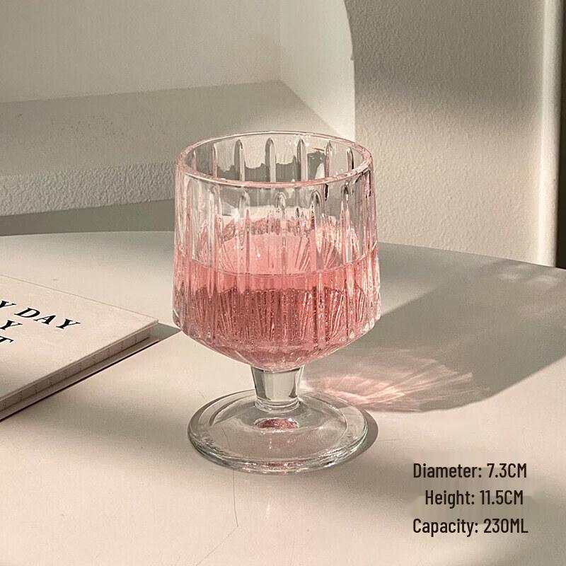 Ins-style Striped Footed Glass Cup