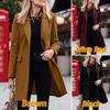 2026New Winter Women's Mid-length Coat, Single-breasted Solid Color Blazer