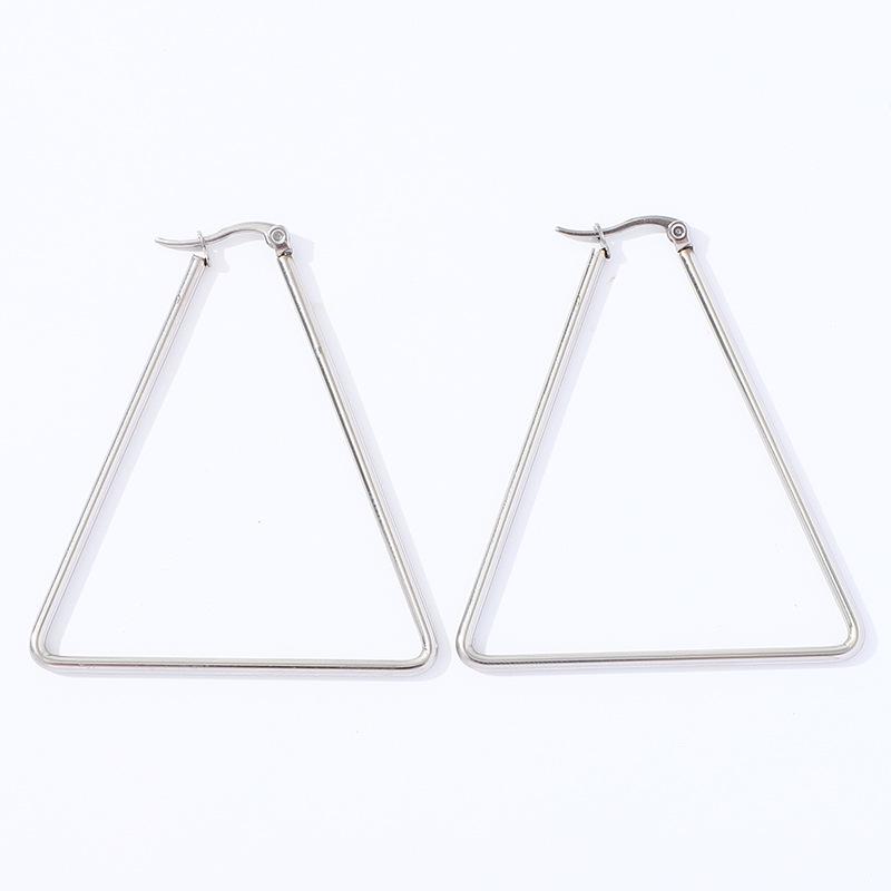 

Серьги-кольца из нержавеющей стали с геометрической пятиконечной звездой золотистого оттенка