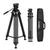 SmallRig FSD14 FreeSpeed Aluminum Alloy Video 187cm Camera Tripod with Manfrotto Fluid Quick 75mm Ball Maximum Load Capacity of Approximately