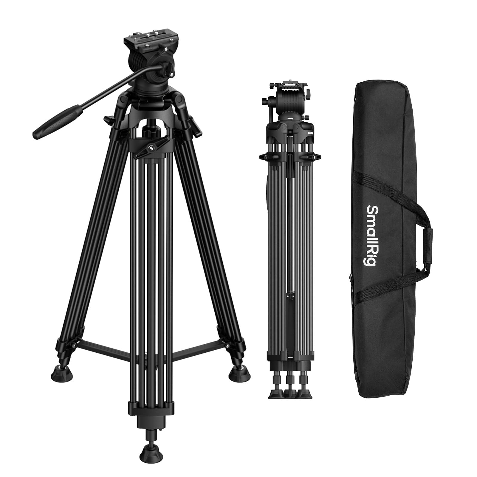 SmallRig FSD14 FreeSpeed Aluminum Alloy Video 187cm Camera Tripod with Manfrotto Fluid Quick 75mm Ball Maximum Load Capacity of Approximately