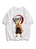 Popular anime demon slayer print 100% pure cotton short sleeved summer men's outdoor casual fashion comfortable streetwear