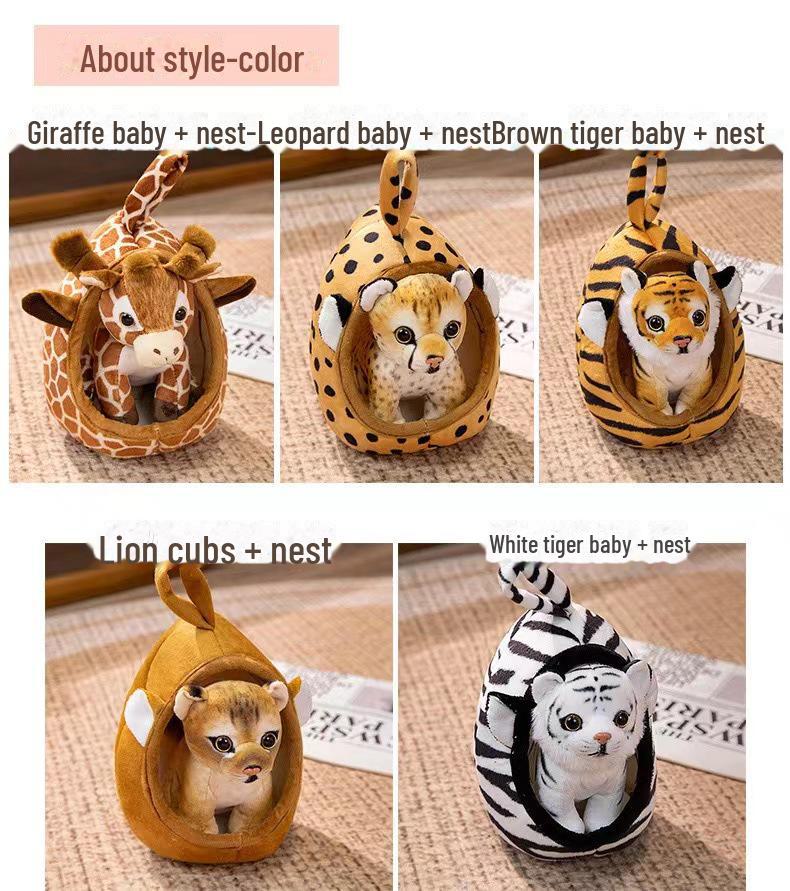 Zoo Animal Plush Toys: Tiger, Giraffe, Leopard, & Lion Dolls - Perfect Children's Gift