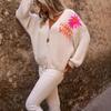 2025 Floral Embroidered Loose College Cardigan Jacket