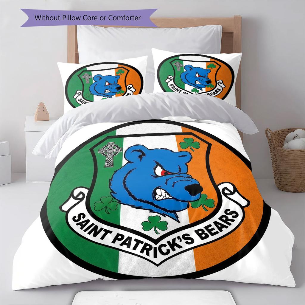 Unionbears Muster Bettwäsche Steppdecke Set Bettbezug Kissenbezug Heimdekoration Geburtstagsgeschenk (1 Bettbezug + 2 Kissenbezüge, ohne Füllung)