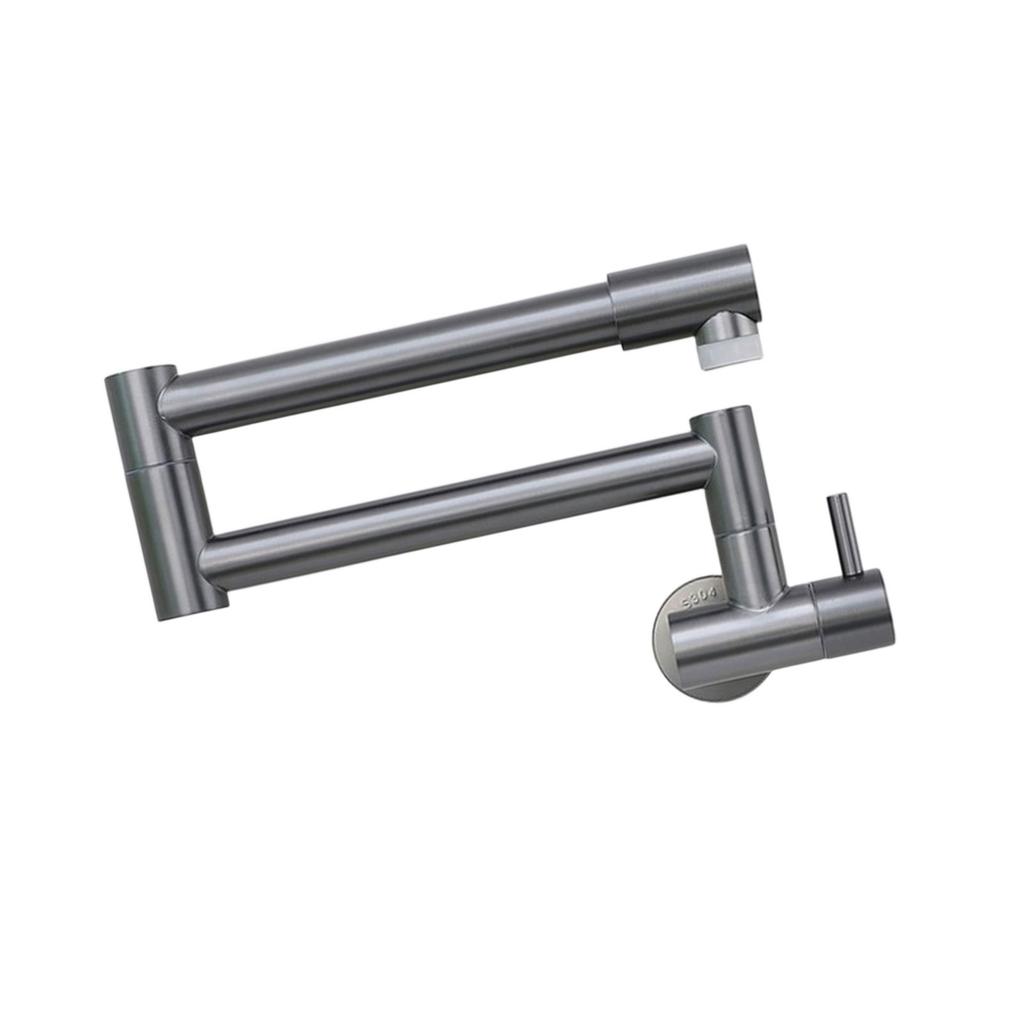 Adjust Swing Arm Faucet Wall Mounted Installation Rustproof Metal Extended Sprays Head Rotation Water Tap