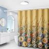 1pc Pastoral Style Floral Fresh and Natural Botanical Print Shower Curtain, Bathroom Home Decor Shower Curtain with Free Plastic