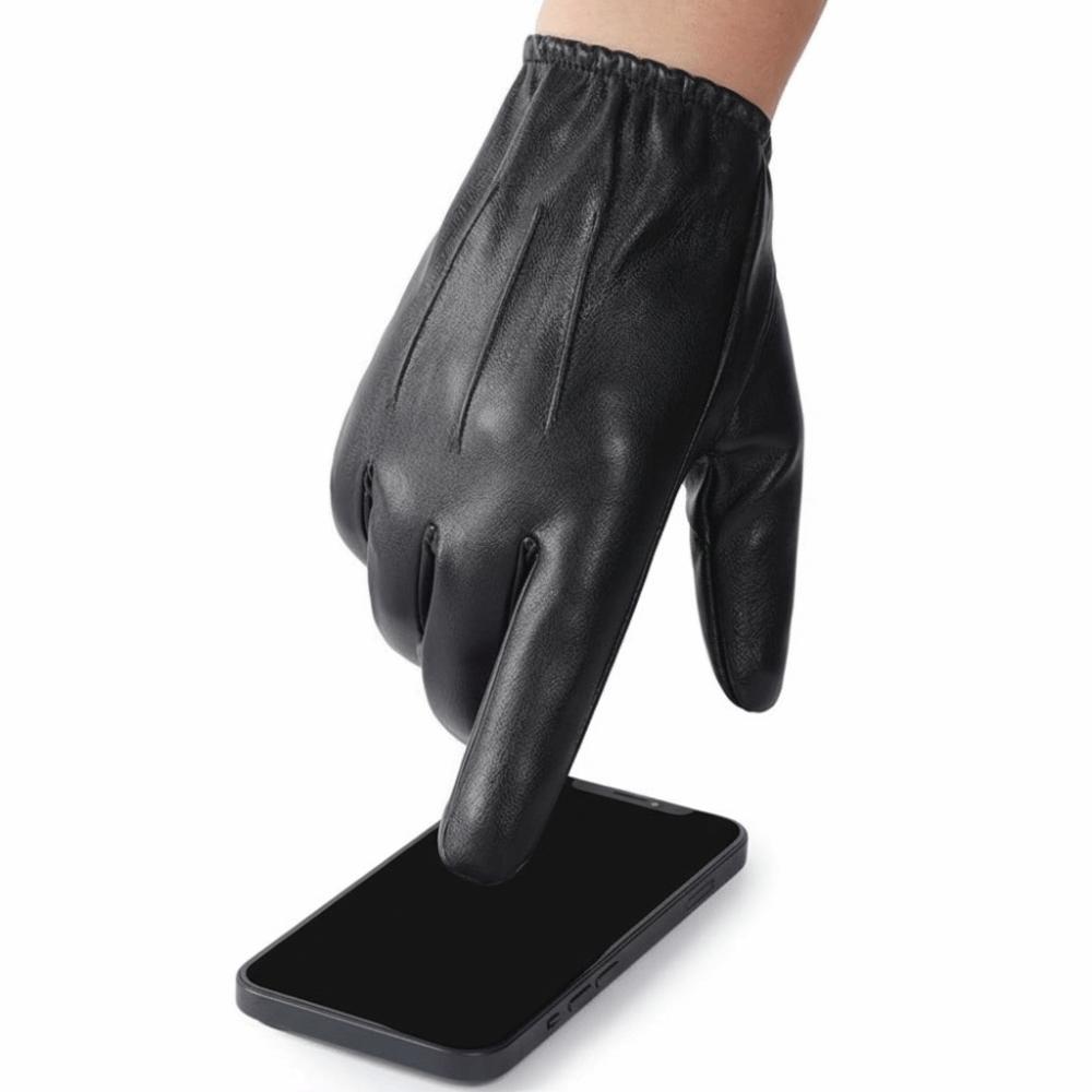 Black Full Finger Mittens Punk PU Leather Gloves Fashion Driving Gloves  Outdoor