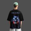 T-shirt Noir Oversize Demon Slayer Anime Roi Démon Muzan Hommes Femmes Respirant Haute Qualité Y2K Manches Courtes T-shirt d'Été