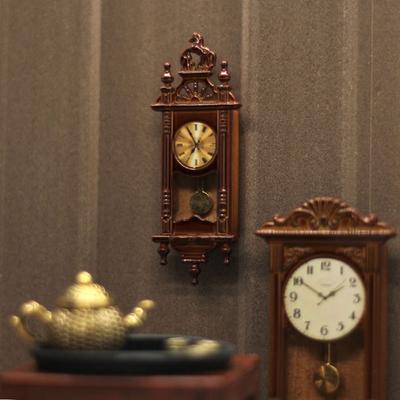 DIY Home Decor Pretend Play Miniature Wall Clock Furniture Toy 1:12 Dollhouse Play Doll House