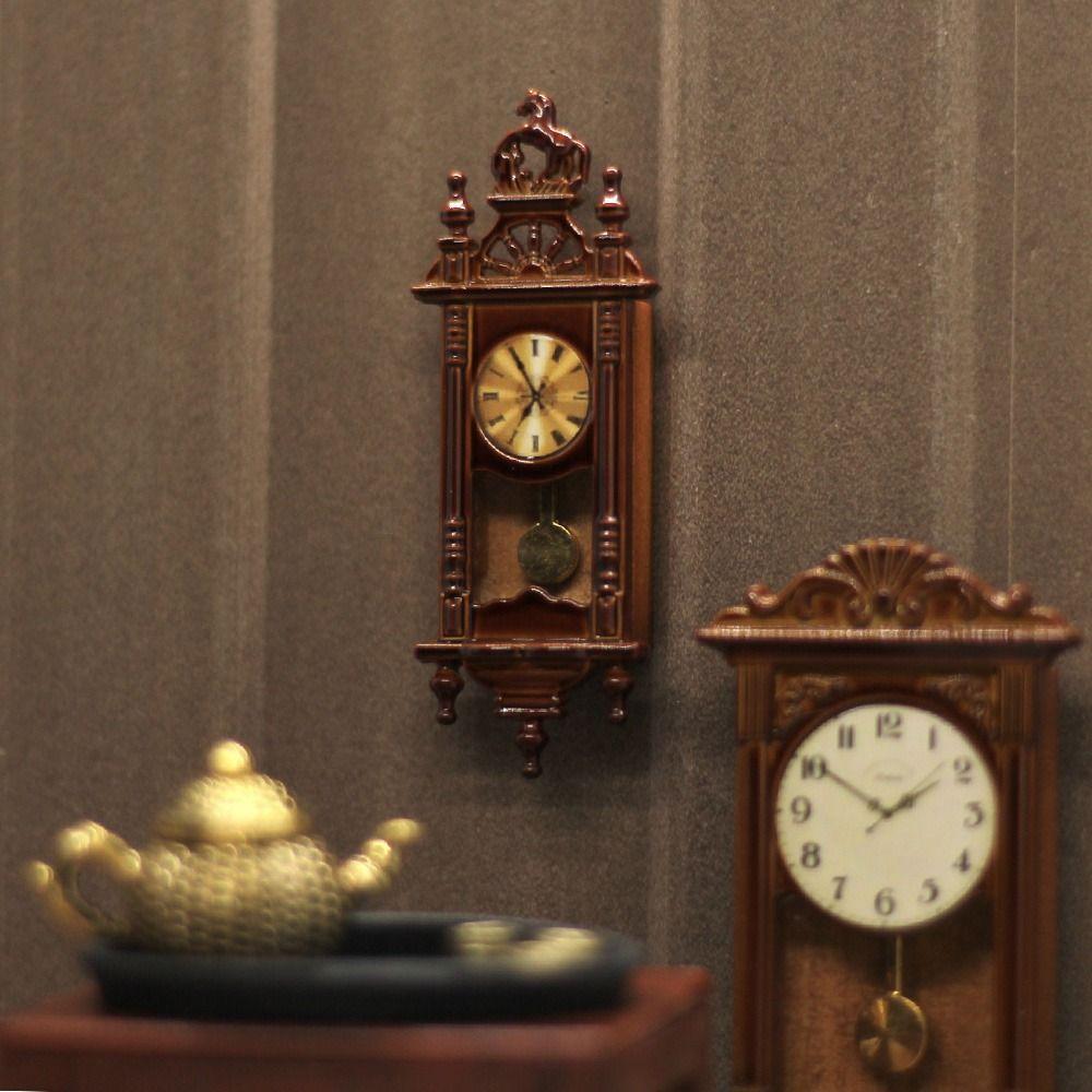 Předstíraná hra Miniatury Hrací Domeček pro panenky Miniaturní Nástěnné hodiny 1:12 Kusů Nábytku pro Domeček pro Panenky