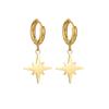 Korean Style Light Luxury Stainless Steel Eight-Pointed Star Earrings for Women - Durable and Fade-Resistant
