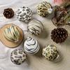 12pcs Christmas Ball Ornament Leopard Christmas Fabric Wrapped Balls for Home Decor Xmas Tree Birthday Party Hanging Decor