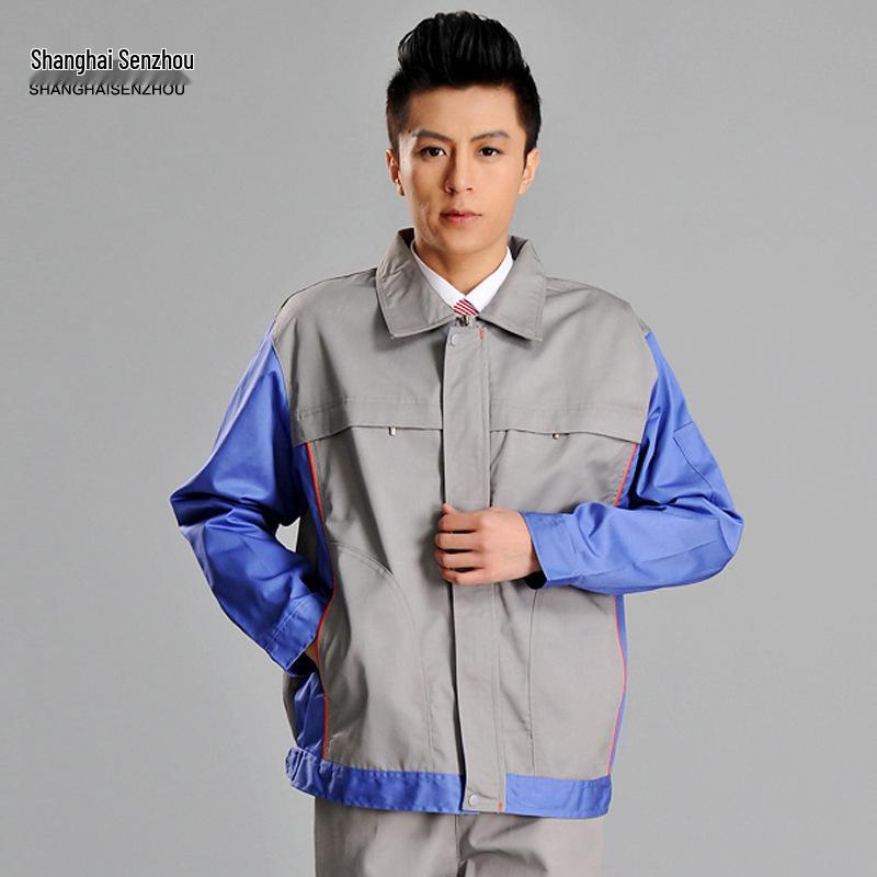 Gray Spring & Autumn Workwear Engineering Suit Set