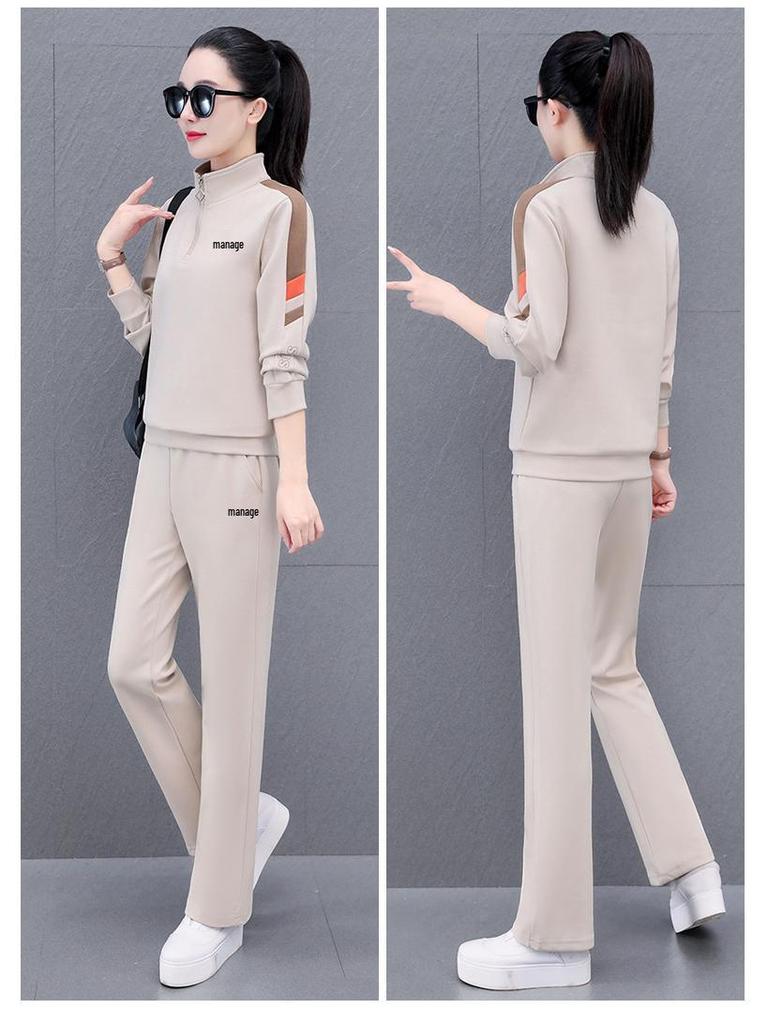 Women's Casual Two-Piece Set - 2025 Spring/Autumn New Style for Square Dance, Plus Size Sportswear