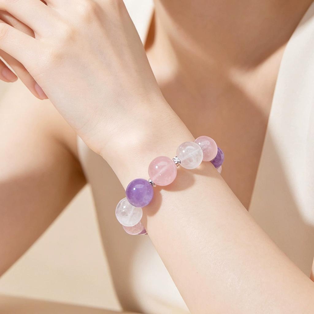 Natural Crystal Amethyst Clear Quartz Rose Quartz Beads Bracelet Fashion Crystal Crafts