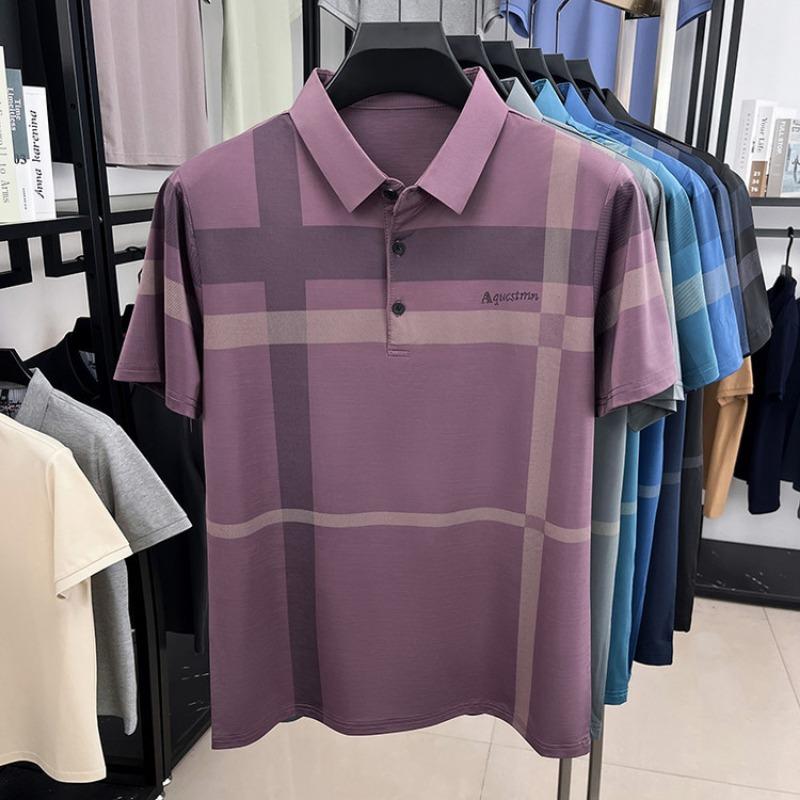 Herren Kurzarm Business Casual Sommer Kühlendes Gefühl Polohemd Oberteil