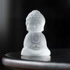 Cute Handmade Buddha Glass Ornaments Unique Glass Material Tea Table Decor Small Size Spiritual Zen Monk Sculpture Office Desk
