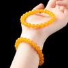 Sunset Glow Orange Blue Chalcedony Bracelet - Ethnic Style Beaded Hand Jewelry Women