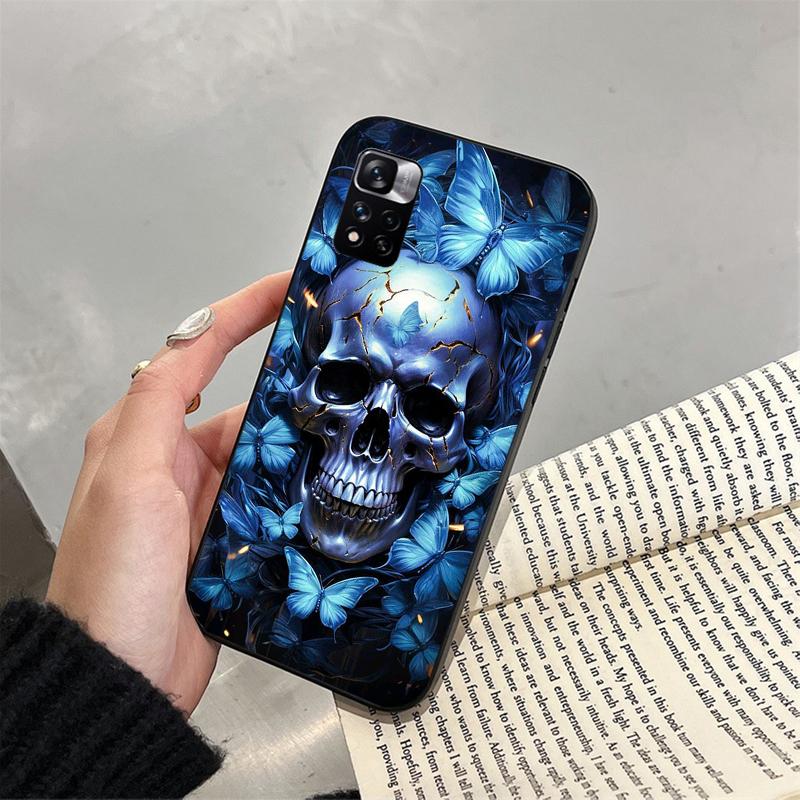 Schädel Blume Kunst Telefon Fall Für Xiaomi Redmi hinweis 13 12 Pro 11S 11 10 Pro 10S 12S Redmi 10 9C 13C