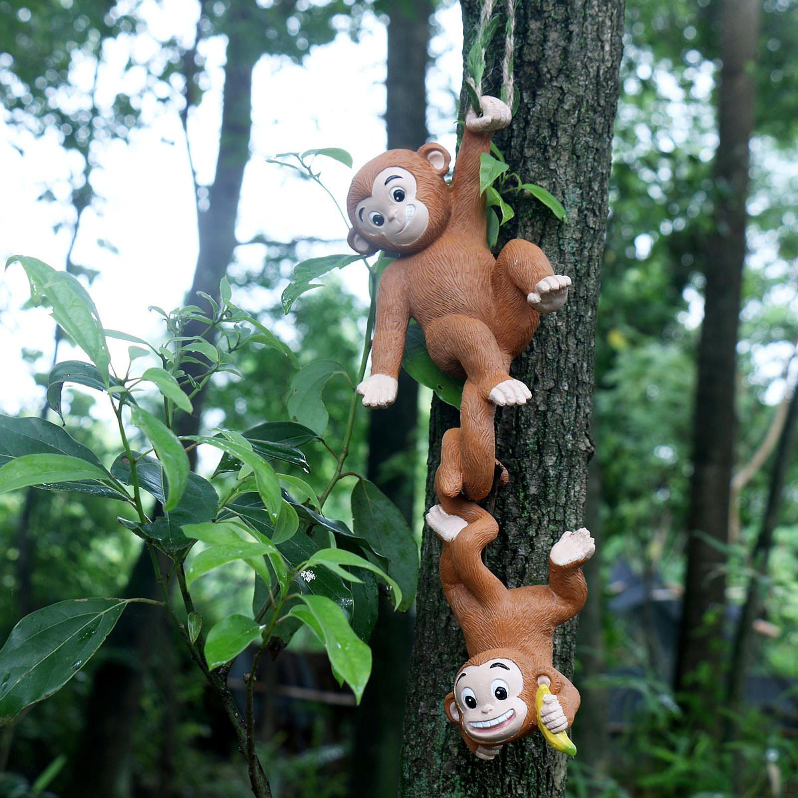 

Подвесная статуя обезьяны Скульптура животного Уникальная милая декоративная полимерная фигурка для двора газона