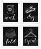 Inkdotpot 4 Piece Laundry Poster for Laundry Room Decor Wash Dry Fold Repeat , Laundry Room Posters Wall Art