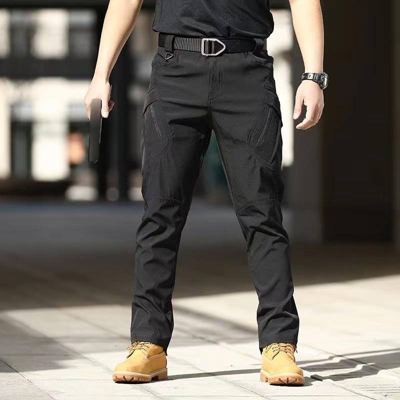 Mens Tactical Cargo Pants Outdoor Hiking Climbing Workwear Fall Elastic Softshell Water Resistant Loose Fit