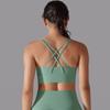 Nessaj Pustende Løpesportsvest Kvinner Push Up Yoga BH Back Cross Gym Fitness Undertøy