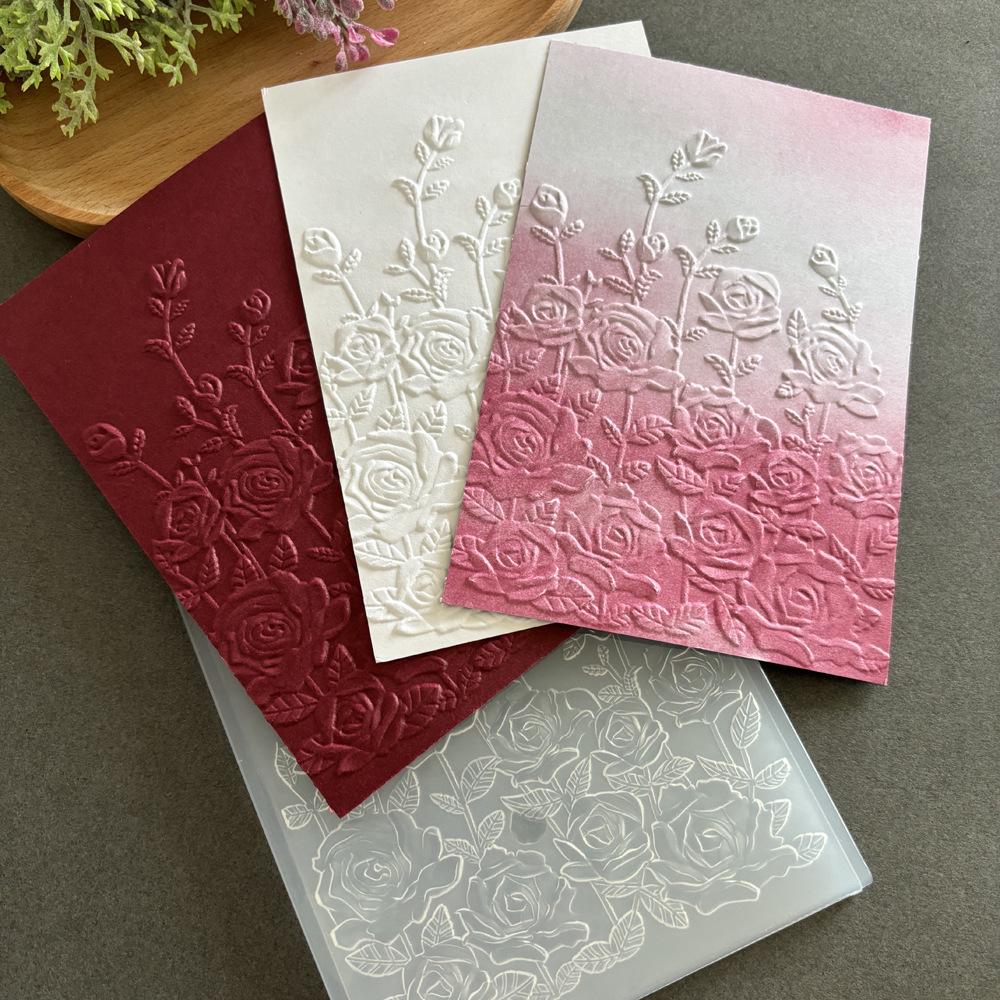 3D Embossed Rose Texture Stamp for Journal Decoration