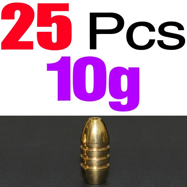 MNFT 25pcs/pack 1.8/3.5/5/7/10g Weight Bullet Shape Copper Sinker Rig Fishing Tackle Accessories BRASS BULLET SINKERS