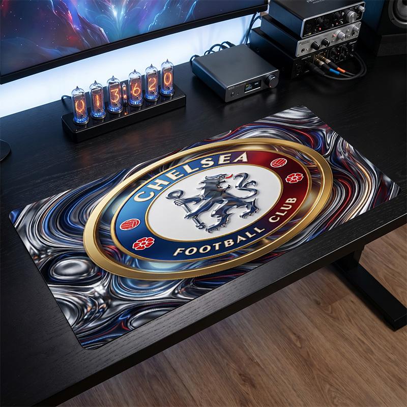 Tappetino per Mouse Grande Stampato Chelsea FC, Tappetino da Scrivania Gaming Morbido in Gomma Antiscivolo per Decorazione Ufficio Laptop Computer