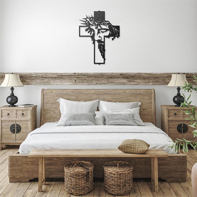 Cross Acrylic Sign, Jesus Wall Art Decor, Modern Wall Decoration, Silhouette Art, Suitable For Home Office Living Room Bedroom