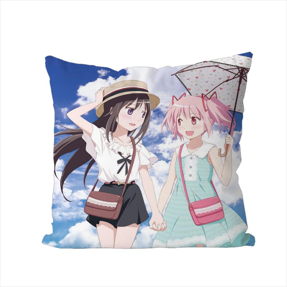 Puella Magi Madoka Magica Pillow Case For Car Sofa Decorative Home Doublesided Print Plush Square Throw Pillow Cushion Cover