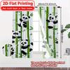 2D FLAT PRINTING 2pcs Curtains (Without Rod) Panda and Bamboo Design Valentine is day Festival Creative Curtains Durable