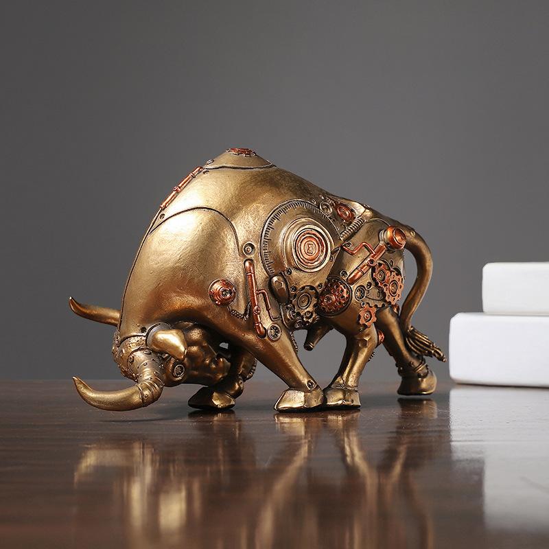 Nordic Mechanical Punk Cow Ornaments Office Use Desk Entrance Wine Cabinet TV Best Cabinet Plush Decoration Bullshit Decorations