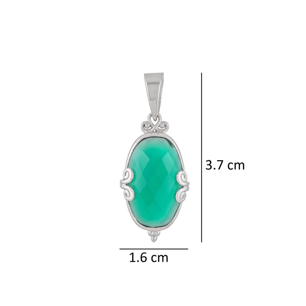 green onyx handmade Pendant 925 silver womens pendant zivori jewelry