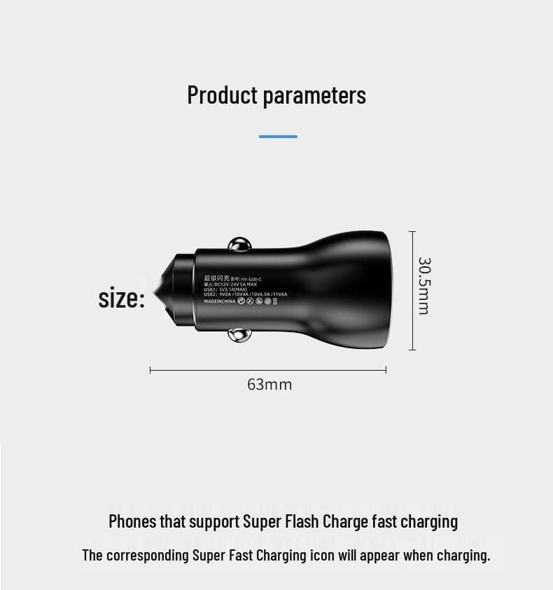 80W Car Charger for OPPO & OnePlus Phones - K10Pro/Find X5 Compatibility