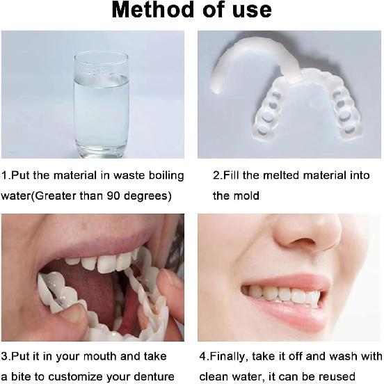 2 Paia, Naturale e Confortevole Ritrova Fiducia Sorriso, Regolabile Temporaneamente per Uomini e Donne(bianca)