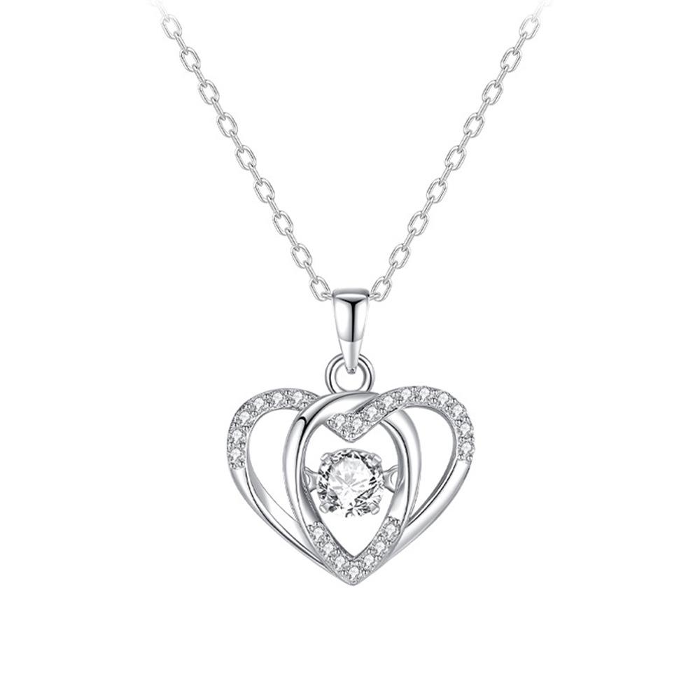 Pearl Necklace Crystal Heart Necklace Fashion Korean Wave Shiny Clavicle Chain Necklace Women Trending Party Gifts 25