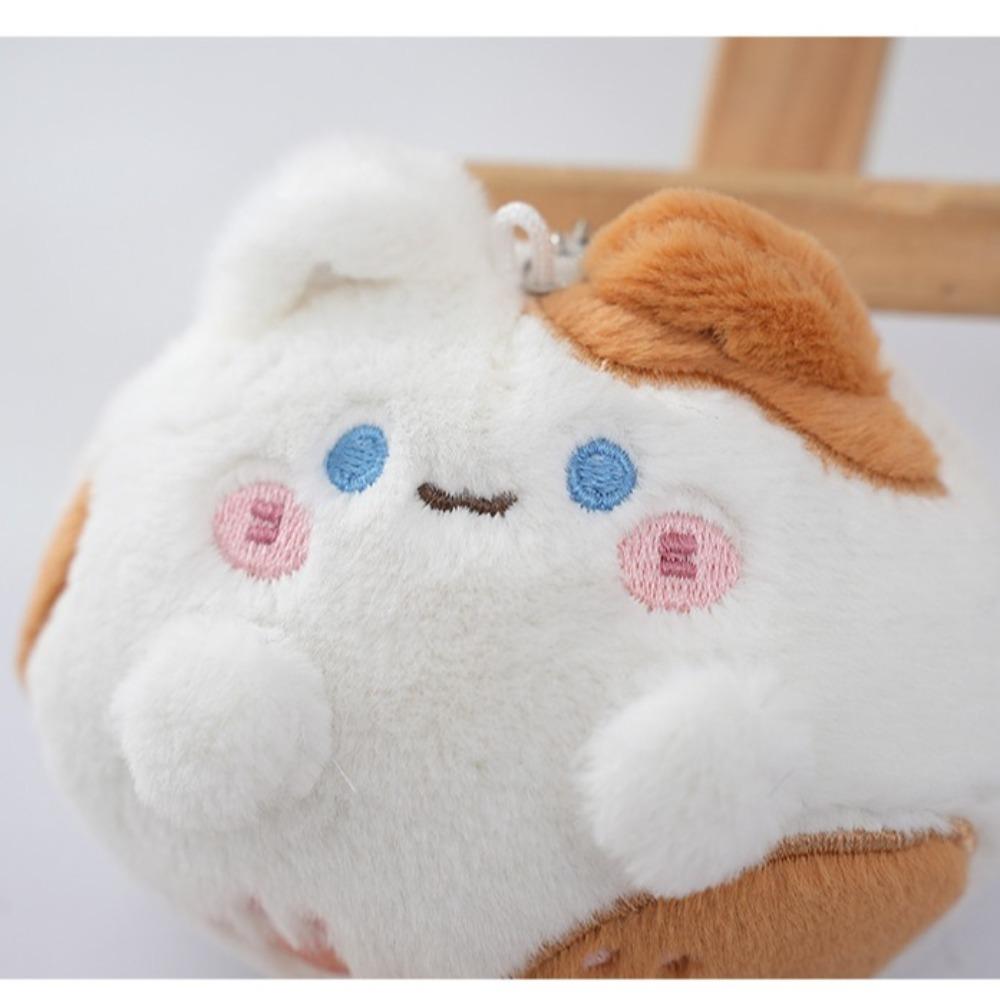 Squeak Long Tailed Cat Hanging Pendant Cute Stuffed Cat Key Chain Plush Keychain  for Girl's Bag