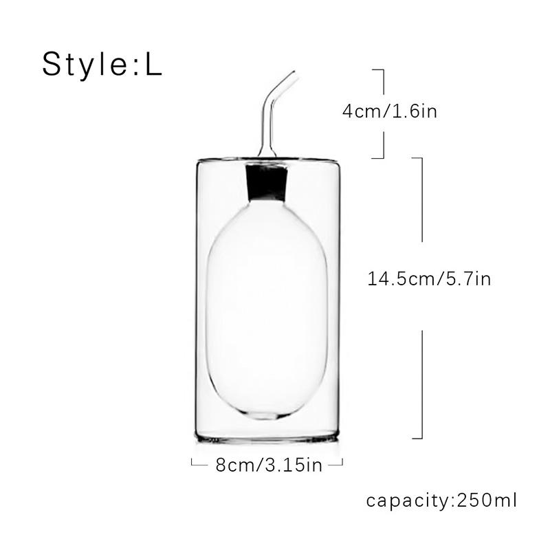 Double Glass Oil Jug Oil Tank Vinegar Jar Seasoning Bottle Olive Oil Jug Kitchen Utensils Transparent Color Seasoning Tools