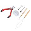 Kit d'outils pour extensions de cheveux, anneaux en silicone, pinces à cheveux, crochets de traction, aiguilles, enfile-boucles, isolation thermique